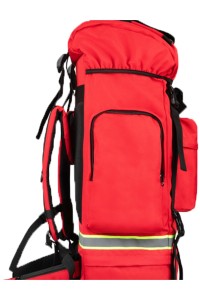SKFAK027 Manufacturing Double Shoulder First Aid Kit Large Capacity Multi-purpose First Aid Kit Waterproof Custom Reflective Strip First Aid Kit Adjustable Up and Down Link Active Lock Hide Waist Side Bag Separate Barrier First Aid Kit Supplier back view
